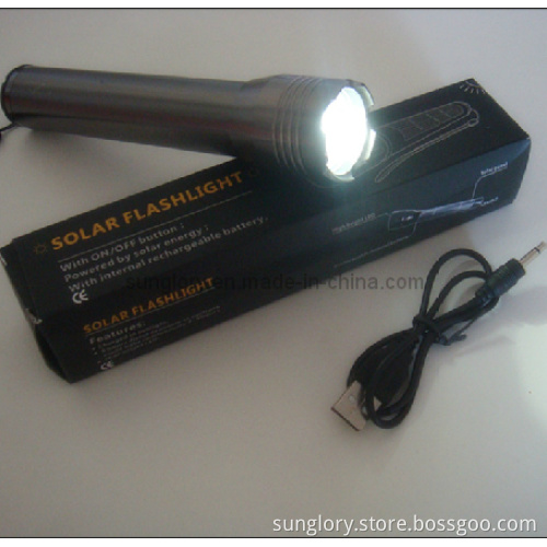 1W High Brightness Aluminum LED Torch with Solar Power